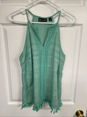 Zenergy Mint Green Crochet-Trim Halter Camisole